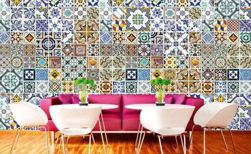 Dimex Portugal Tiles Wall Mural 375x250cm 5 Panels Ambiance | Yourdecoration.com