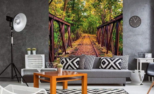 Dimex Railroad Wall Mural 225x250cm 3 Panels Ambiance | Yourdecoration.com