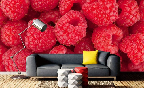 Dimex Raspberry Wall Mural 375x250cm 5 Panels Ambiance | Yourdecoration.com
