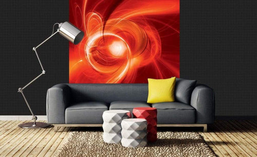 Dimex Red Abstract Wall Mural 225x250cm 3 Panels Ambiance | Yourdecoration.com