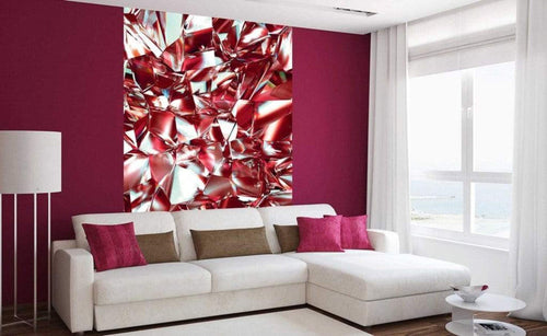 Dimex Red Crystal Wall Mural 150x250cm 2 Panels Ambiance | Yourdecoration.com