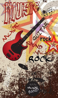 Dimex Red Guitar Wall Mural 150x250cm 2 Panels | Yourdecoration.com