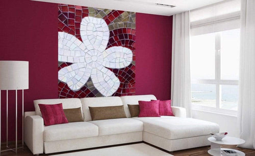 Dimex Red Mosaic Wall Mural 150x250cm 2 Panels Ambiance | Yourdecoration.com