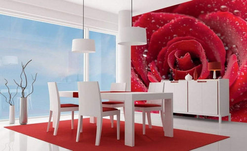 Dimex Red Rose Wall Mural 225x250cm 3 Panels Ambiance | Yourdecoration.com