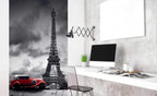 Dimex Retro Car in Paris Wall Mural 150x250cm 2 Panels Ambiance | Yourdecoration.com
