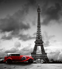 Dimex Retro Car in Paris Wall Mural 225x250cm 3 Panels | Yourdecoration.com