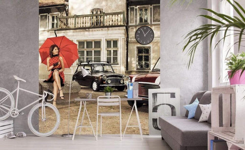 Dimex Retro Wall Mural 225x250cm 3 Panels Ambiance | Yourdecoration.com