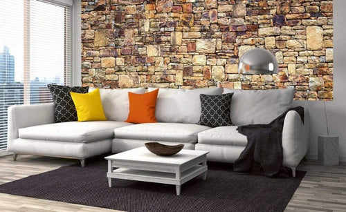 Dimex Rock Wall Wall Mural 375x150cm 5 Panels Ambiance | Yourdecoration.com