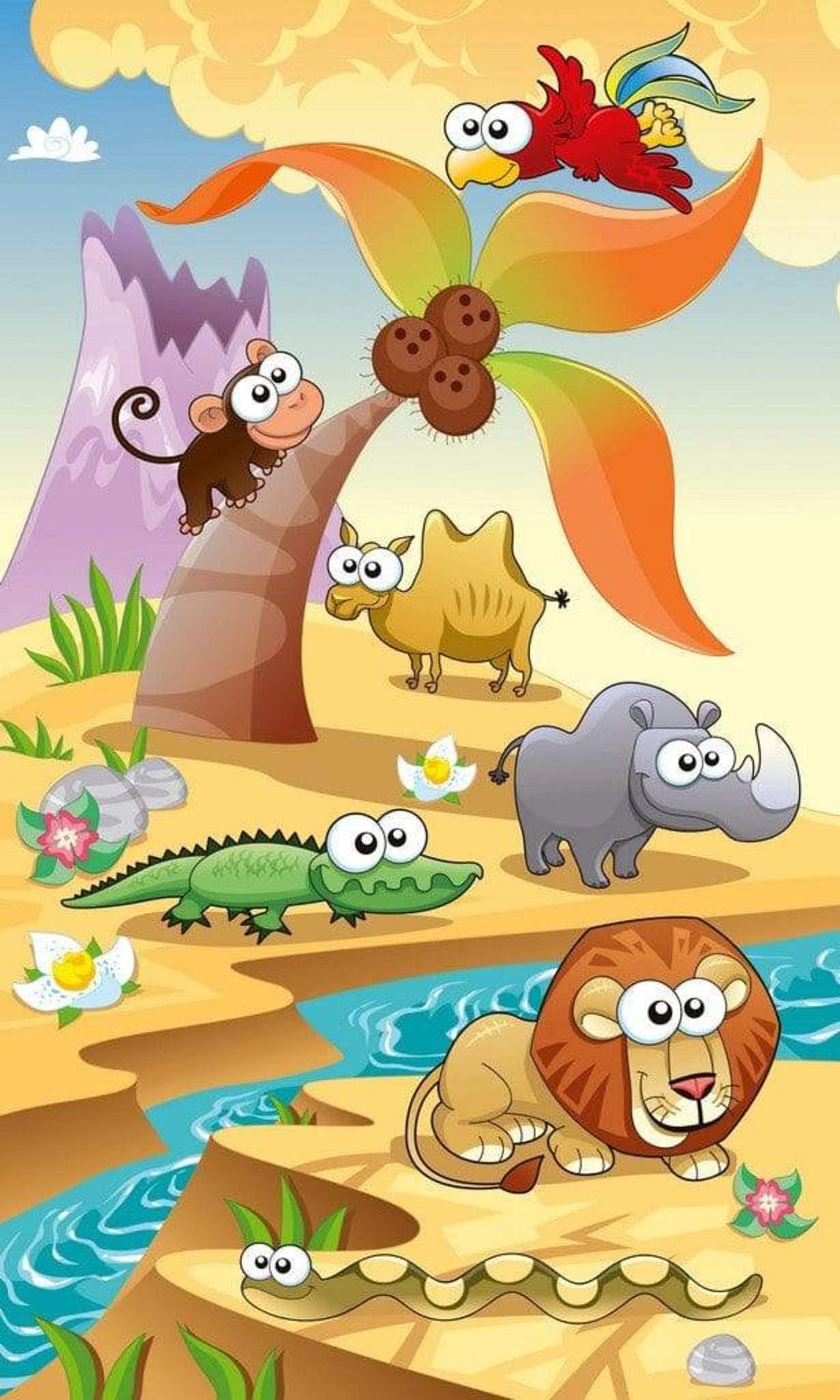 Dimex Savanna Animals Wall Mural 150x250cm 2 Panels | Yourdecoration.com
