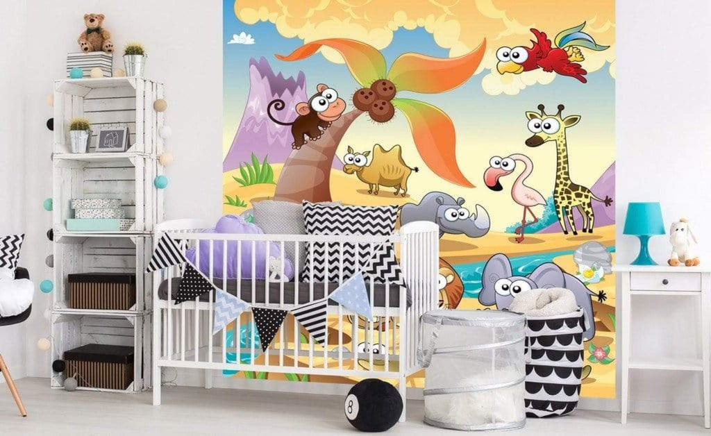 Dimex Savanna Animals Wall Mural 225x250cm 3 Panels Ambiance | Yourdecoration.com