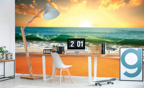Dimex Sea Sunset Wall Mural 375x250cm 5 Panels Ambiance | Yourdecoration.com
