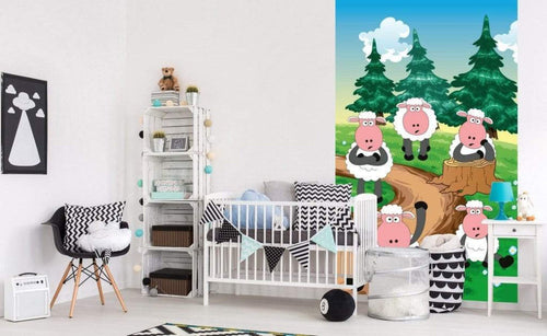 Dimex Sheep Wall Mural 150x250cm 2 Panels Ambiance | Yourdecoration.com