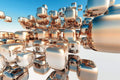 Dimex Silver Cubes Wall Mural 375x250cm 5 Panels | Yourdecoration.com