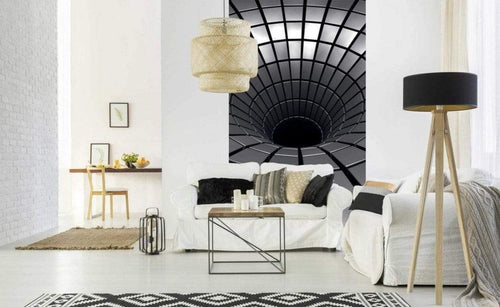 Dimex Silver Hole Wall Mural 150x250cm 2 Panels Ambiance | Yourdecoration.com