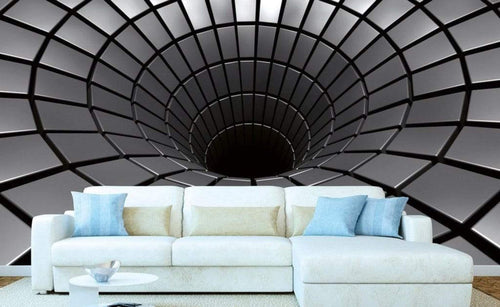 Dimex Silver Hole Wall Mural 375x250cm 5 Panels Ambiance | Yourdecoration.com