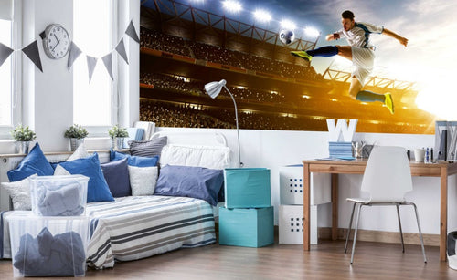 Dimex Soccer Player Wall Mural 375x150cm 5 Panels Ambiance | Yourdecoration.com