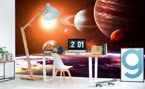 Dimex Solar System Wall Mural 375x250cm 5 Panels Ambiance | Yourdecoration.com