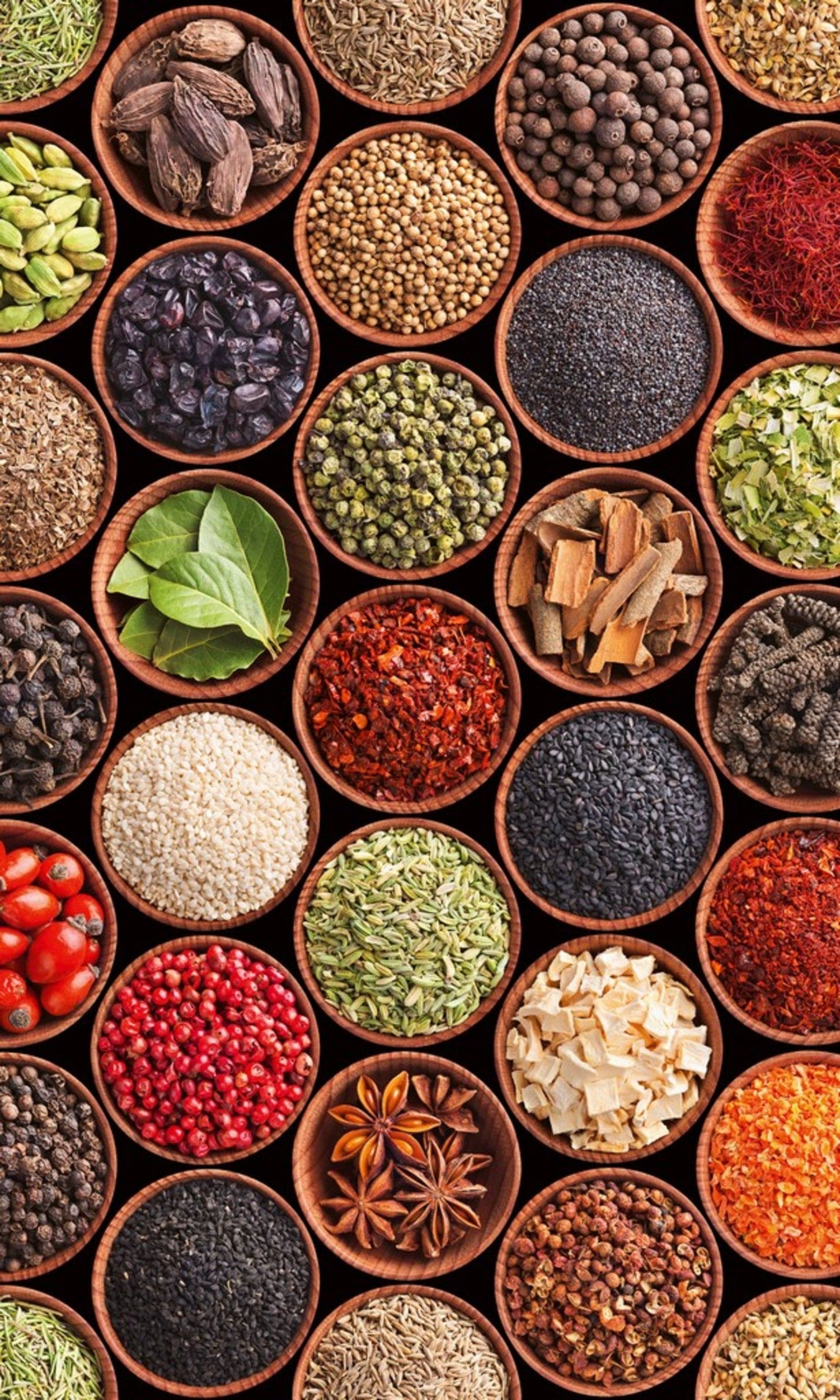 Dimex Spice Bowls Wall Mural 150x250cm 2 Panels | Yourdecoration.com