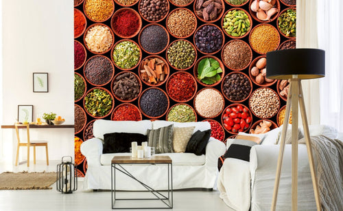 Dimex Spice Bowls Wall Mural 375x250cm 5 Panels Ambiance | Yourdecoration.com