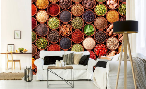 Dimex Spice Bowls Wall Mural 375x250cm 5 Panels Ambiance | Yourdecoration.com