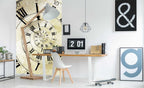 Dimex Spiral Clock Wall Mural 150x250cm 2 Panels Ambiance | Yourdecoration.com