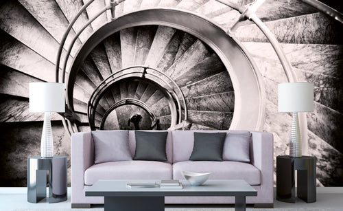 Dimex Spiral Stairs Wall Mural 375x250cm 5 Panels Ambiance | Yourdecoration.com