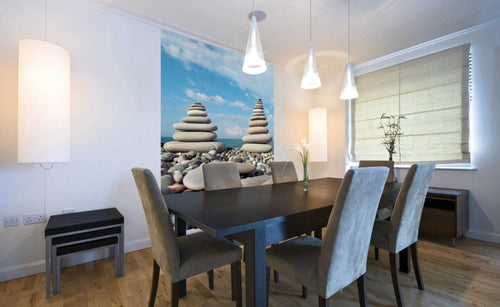 Dimex Stack of Stones Wall Mural 150x250cm 2 Panels Ambiance | Yourdecoration.com