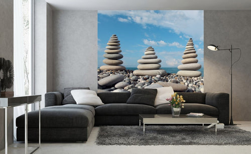 Dimex Stack of Stones Wall Mural 225x250cm 3 Panels Ambiance | Yourdecoration.com