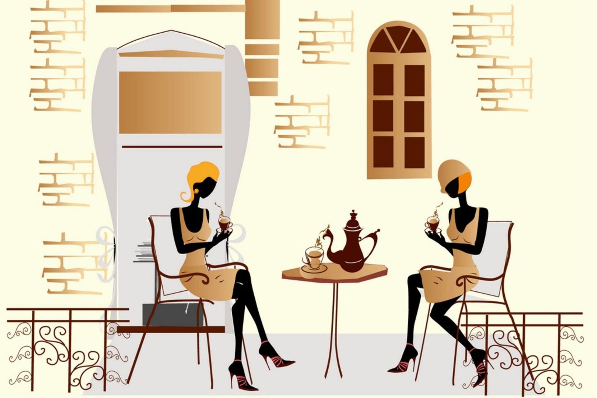 Dimex Street Cafe Wall Mural 375x250cm 5 Panels | Yourdecoration.com