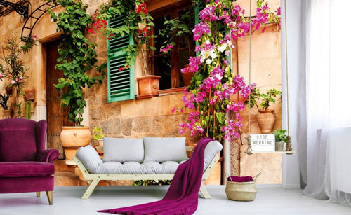 Dimex Street Garden Wall Mural 375x250cm 5 Panels Ambiance | Yourdecoration.com