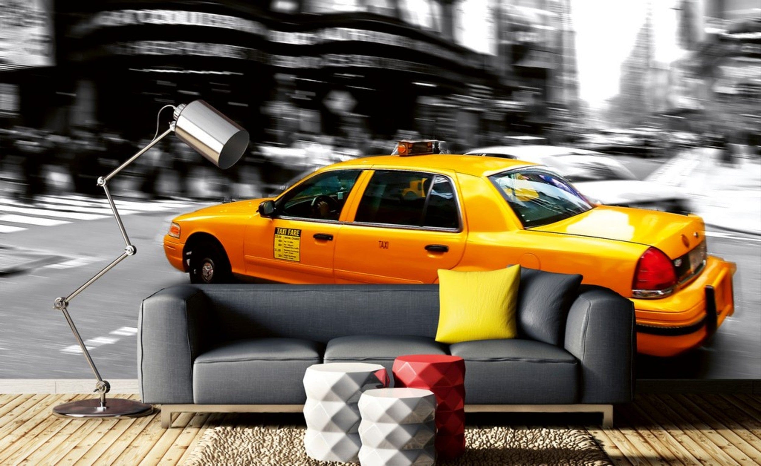 Dimex Taxi Wall Mural 375x250cm 5 Panels Ambiance | Yourdecoration.com