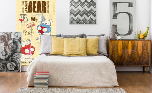 Dimex Teddy Bear Wall Mural 150x250cm 2 Panels Ambiance | Yourdecoration.com