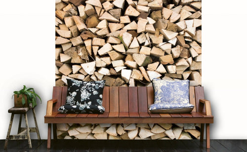 Dimex Timber Logs Wall Mural 225x250cm 3 Panels Ambiance | Yourdecoration.com