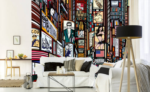 Dimex Times Square Wall Mural 375x250cm 5 Panels Ambiance | Yourdecoration.com