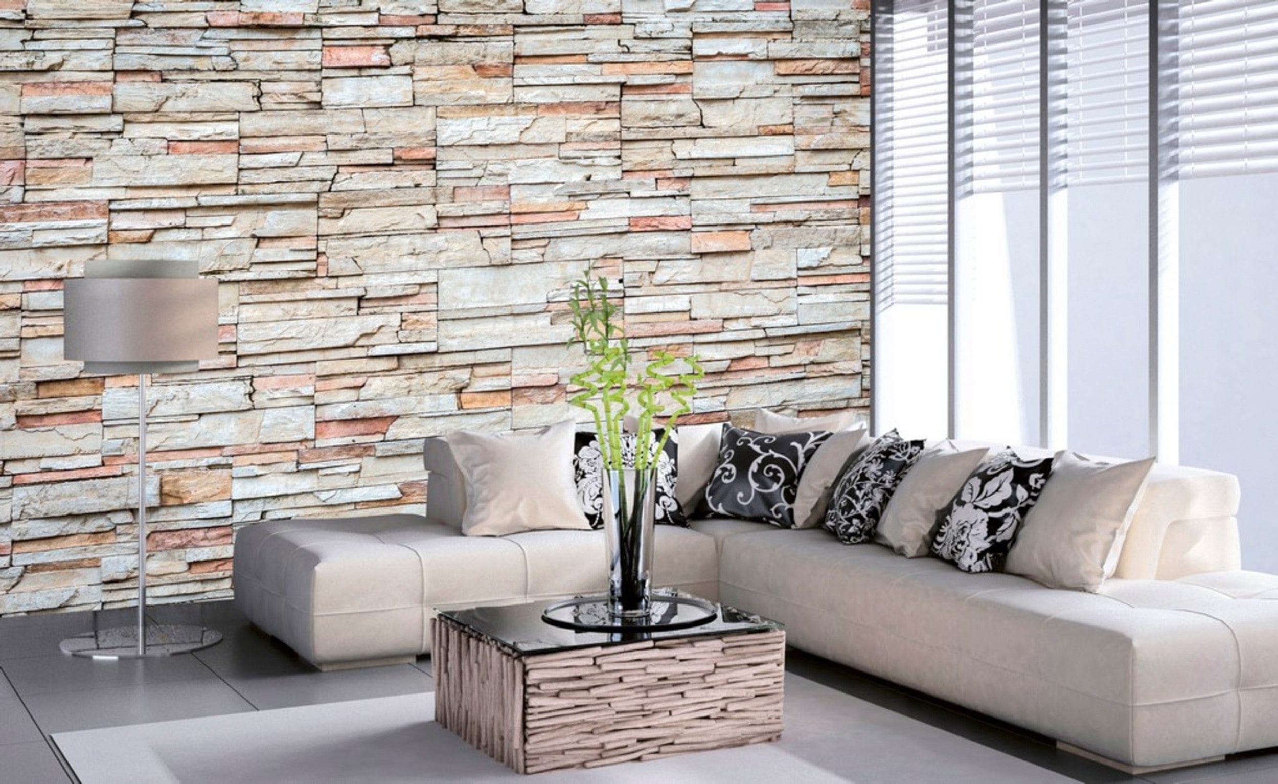Dimex Travertine Wall Mural 375x250cm 5 Panels Ambiance | Yourdecoration.com