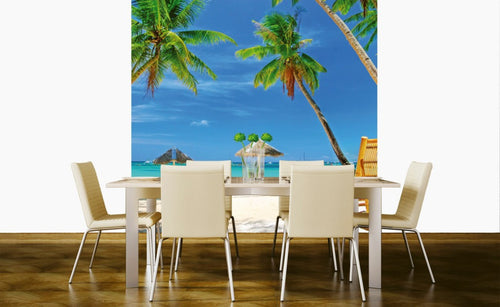 Dimex Tropical Beach Wall Mural 225x250cm 3 Panels Ambiance | Yourdecoration.com