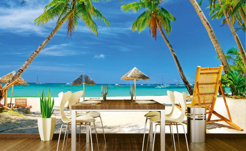 Dimex Tropical Beach Wall Mural 375x250cm 5 Panels Ambiance | Yourdecoration.com