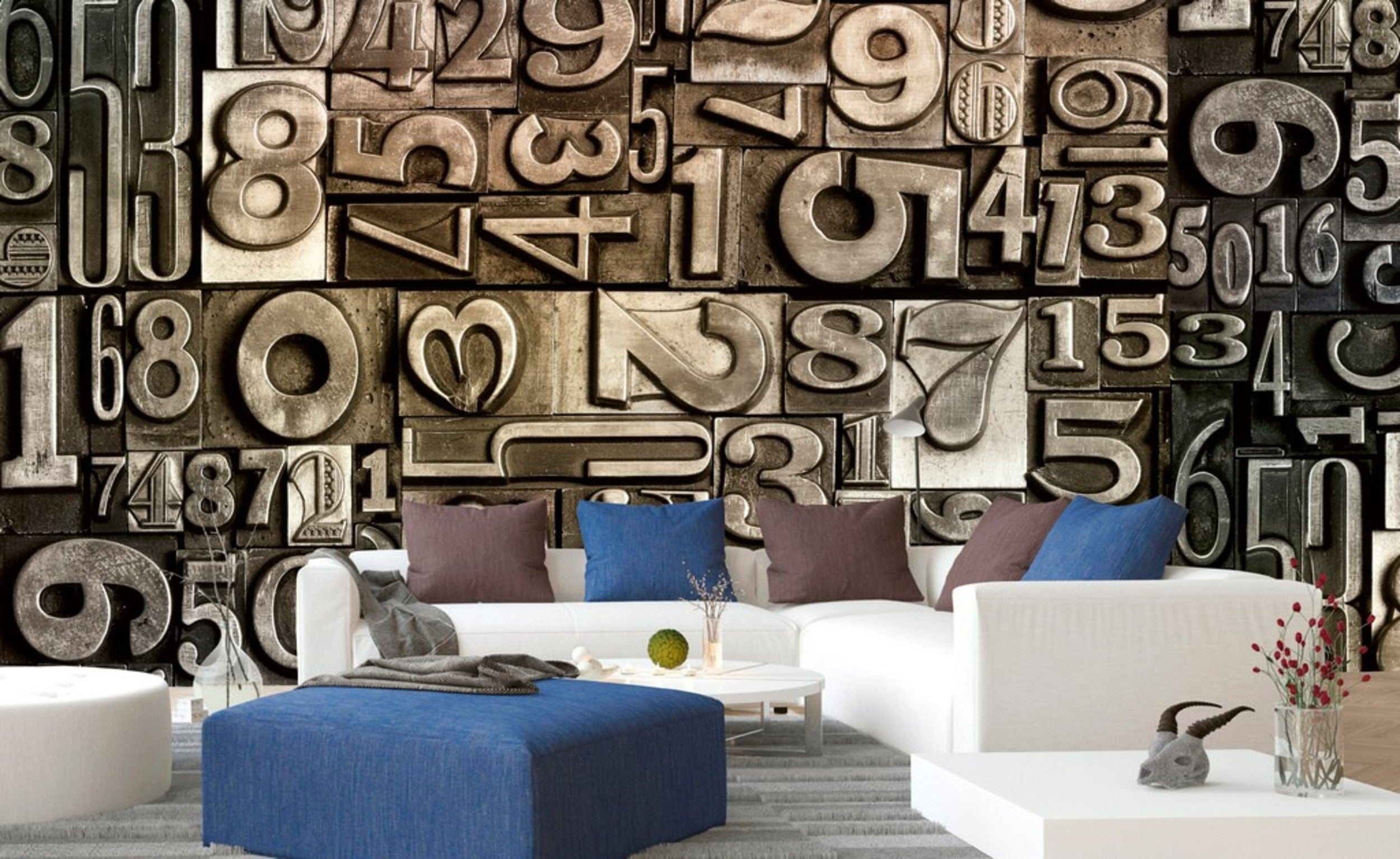 Dimex Typeset Wall Mural 375x250cm 5 Panels Ambiance | Yourdecoration.com