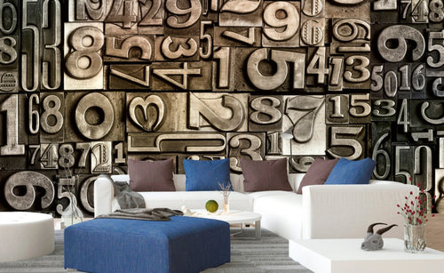 Dimex Typeset Wall Mural 375x250cm 5 Panels Ambiance | Yourdecoration.com