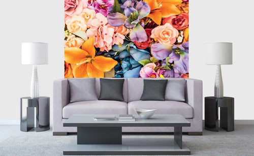 Dimex Vintage Flowers Wall Mural 225x250cm 3 Panels Ambiance | Yourdecoration.com