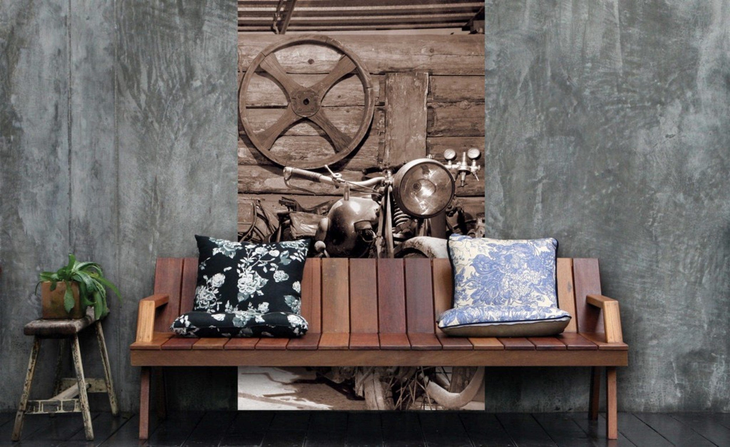 Dimex Vintage Garage Wall Mural 150x250cm 2 Panels Ambiance | Yourdecoration.com
