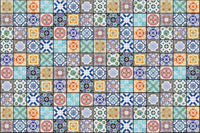 Dimex Vintage Tiles Wall Mural 375x250cm 5 Panels | Yourdecoration.com