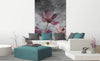 Dimex Violet Flower Abstract Wall Mural 150x250cm 2 Panels Ambiance | Yourdecoration.com