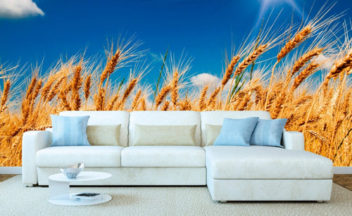 Dimex Wheat Field Wall Mural 375x250cm 5 Panels Ambiance | Yourdecoration.com