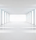 Dimex White Corridor Wall Mural 225x250cm 3 Panels | Yourdecoration.com