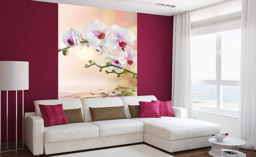 Dimex White Orchid Wall Mural 150x250cm 2 Panels Ambiance | Yourdecoration.com