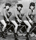 Dimex Women on Bicycle Wall Mural 225x250cm 3 Panels | Yourdecoration.com