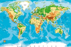 Dimex World Map Wall Mural 375x250cm 5 Panels | Yourdecoration.com