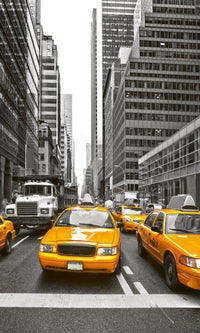Dimex Yellow Taxi Wall Mural 150x250cm 2 Panels | Yourdecoration.com