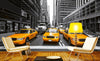 Dimex Yellow Taxi Wall Mural 375x250cm 5 Panels Ambiance | Yourdecoration.com